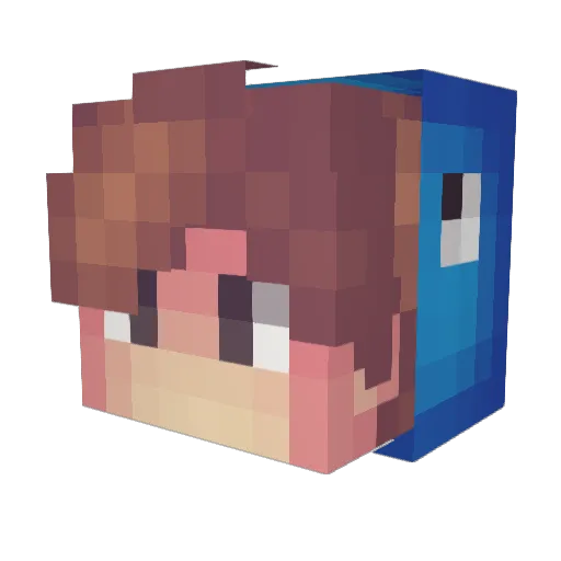 KaasDall Minecraft avatar head, 3D render