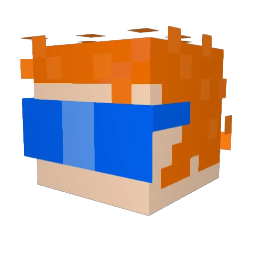 KaasWafel Minecraft avatar head, 3D render