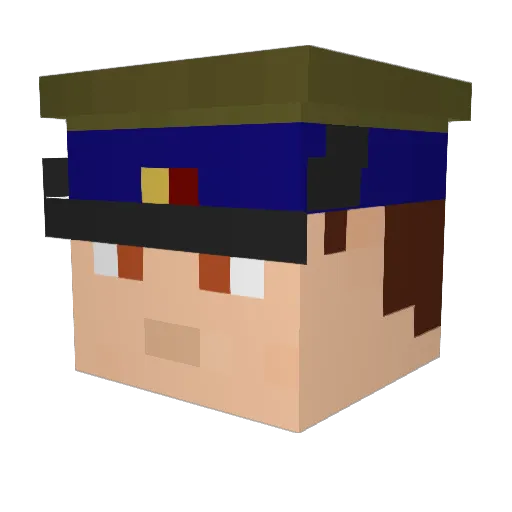 Kaasrapsenweps Minecraft avatar head, 3D render