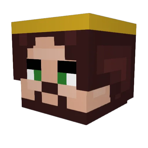 Kaassaandrrios Minecraft avatar head, 3D render