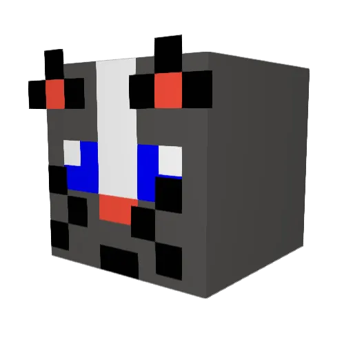 Kabaki Minecraft avatar head, 3D render