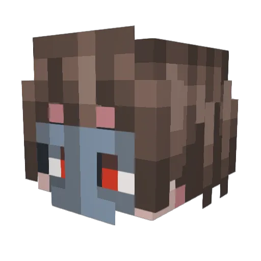 Kaban_Chan_ Minecraft avatar head, 3D render