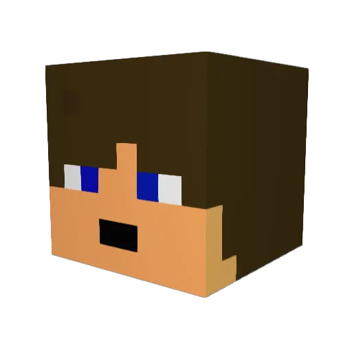 Kaberu Minecraft avatar head, 3D render
