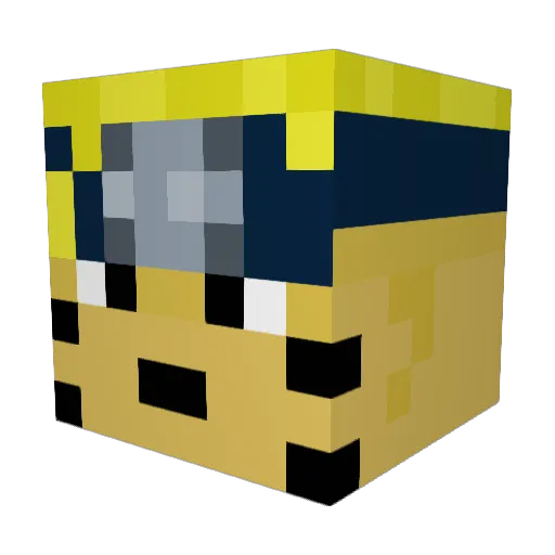 Kabil Minecraft avatar head, 3D render