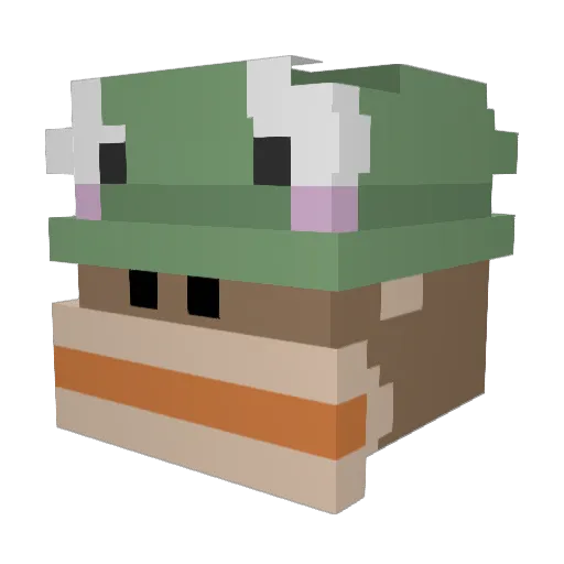 Kabod Minecraft avatar head, 3D render