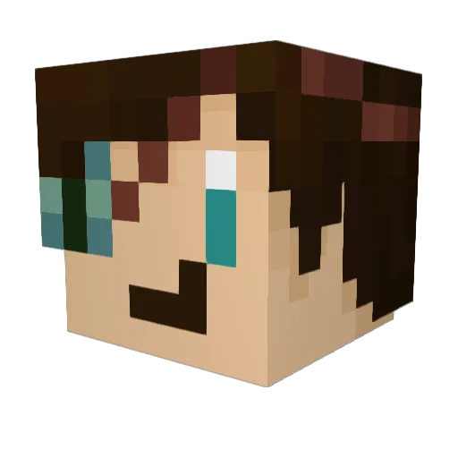 KaboomBEAN Minecraft avatar head, 3D render