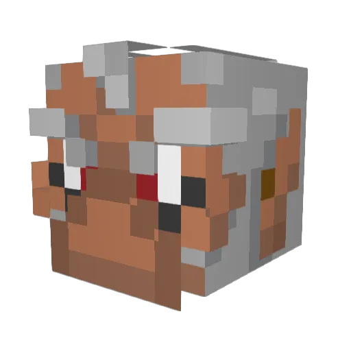 Kaborto Minecraft avatar head, 3D render