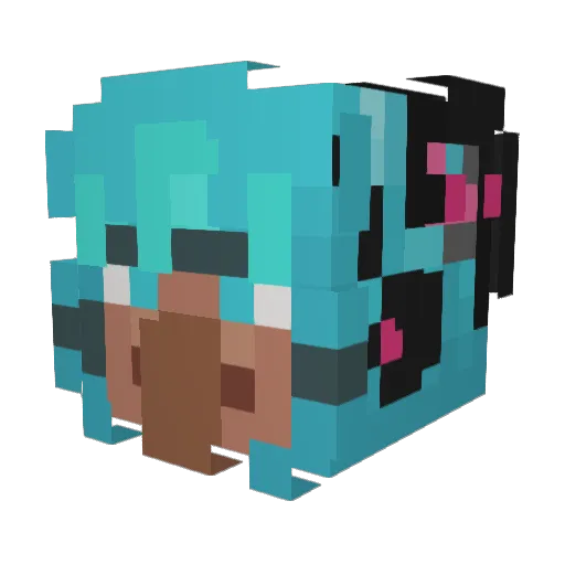 Kabra45 Minecraft avatar head, 3D render