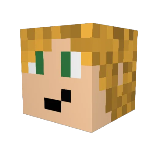 Kabuffo Minecraft avatar head, 3D render