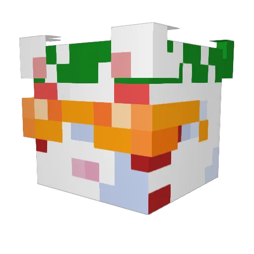 Kabuki06 Minecraft avatar head, 3D render