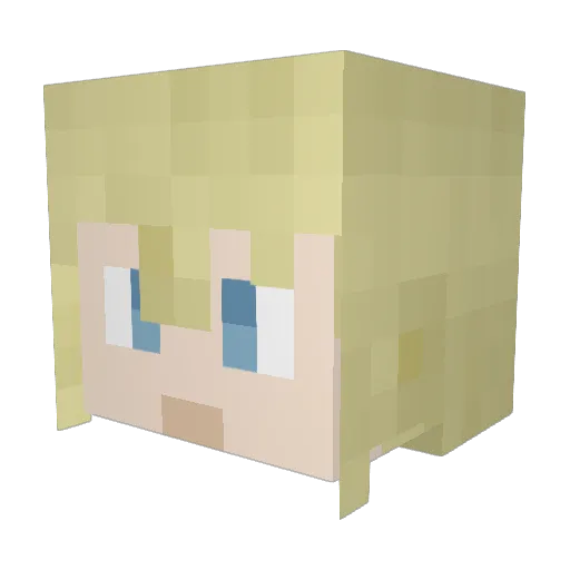 Kace Minecraft avatar head, 3D render