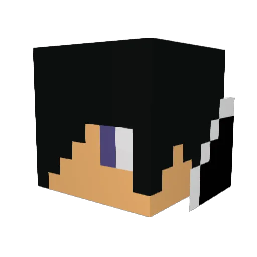 Kacha69 Minecraft avatar head, 3D render