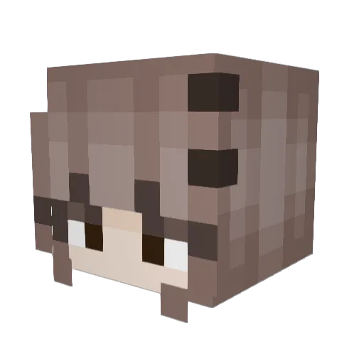 Kacima Minecraft avatar head, 3D render