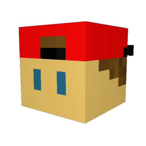 Kackfleisch Minecraft avatar head, 3D render