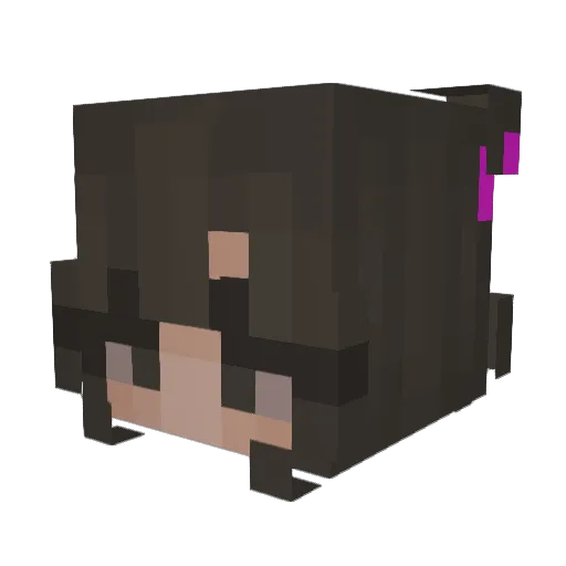 Kaclara Minecraft avatar head, 3D render