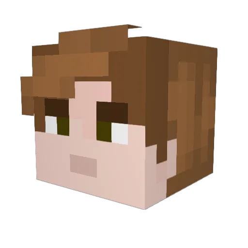 Kacprom Minecraft avatar head, 3D render