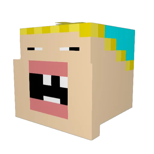 Kadomix Minecraft avatar head, 3D render