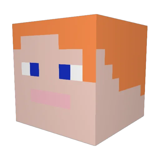 Kadomos Minecraft avatar head, 3D render