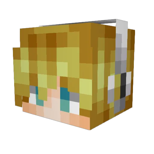 KaeNikko Minecraft avatar head, 3D render