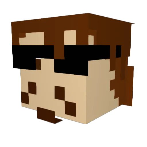 Kaecev Minecraft avatar head, 3D render
