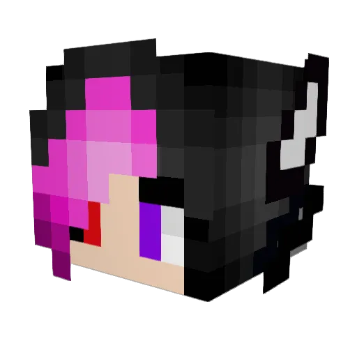 KaedaWolf Minecraft avatar head, 3D render