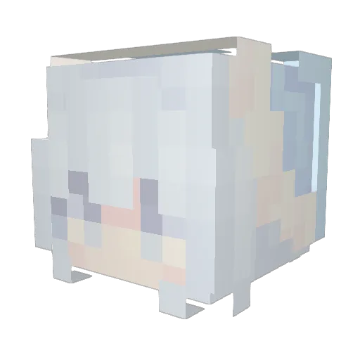 KaedeFoxkitty Minecraft avatar head, 3D render