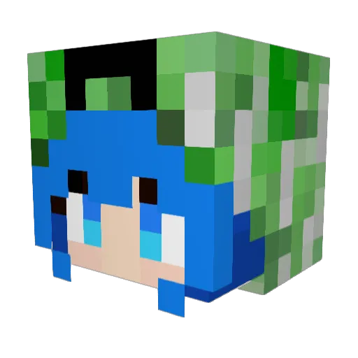 KaedeLangsam_256 Minecraft avatar head, 3D render