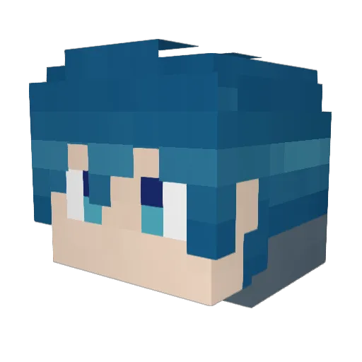 Kaede_Chi Minecraft avatar head, 3D render