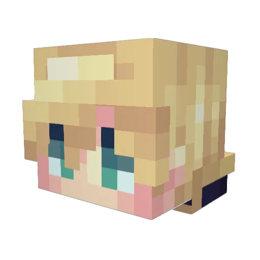 Kaelessa Minecraft avatar head, 3D render