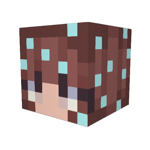 Kaemas Minecraft avatar head, 3D render