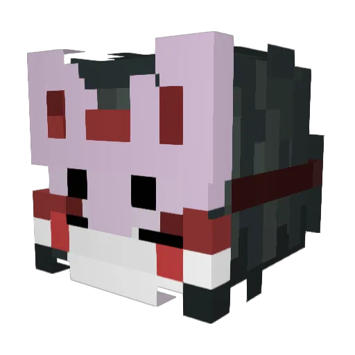 KaenNoKitsune Minecraft avatar head, 3D render