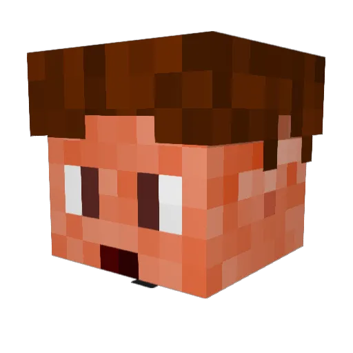 Kaener Minecraft avatar head, 3D render