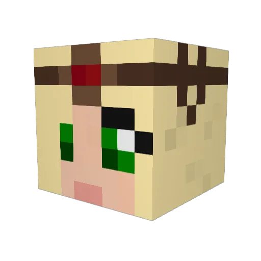 Kaeryah Minecraft avatar head, 3D render