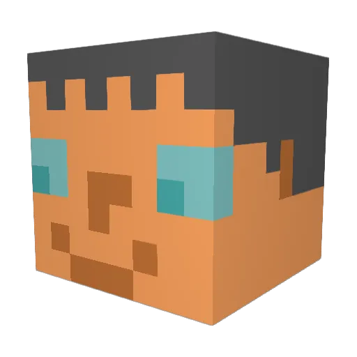 Kaes007 Minecraft avatar head, 3D render