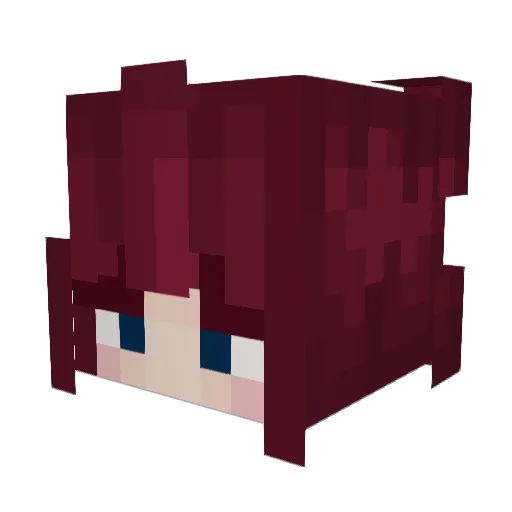 Kafea Minecraft avatar head, 3D render