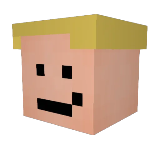 Kafekake Minecraft avatar head, 3D render