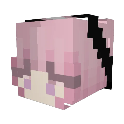 KaffeTina Minecraft avatar head, 3D render