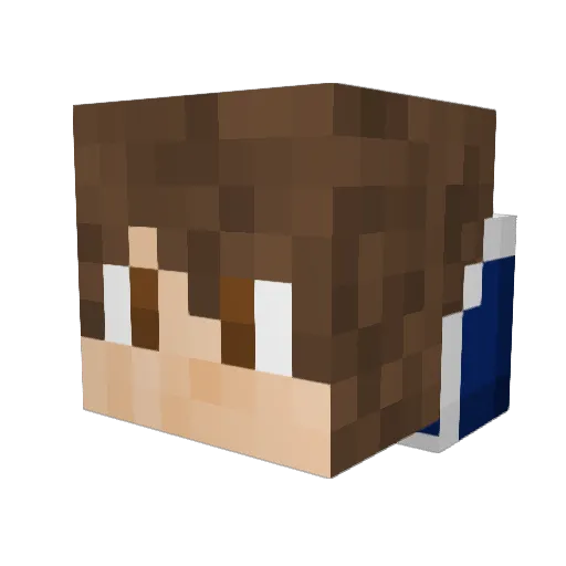 Kafte Minecraft avatar head, 3D render