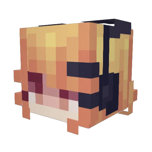 KagamineRinFan Minecraft avatar head, 3D render