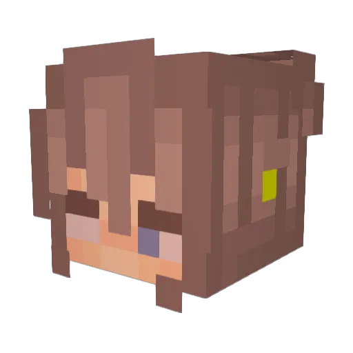 Kagarunomuro Minecraft avatar head, 3D render