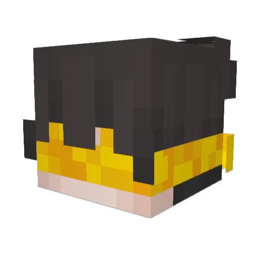 KageArashi Minecraft avatar head, 3D render