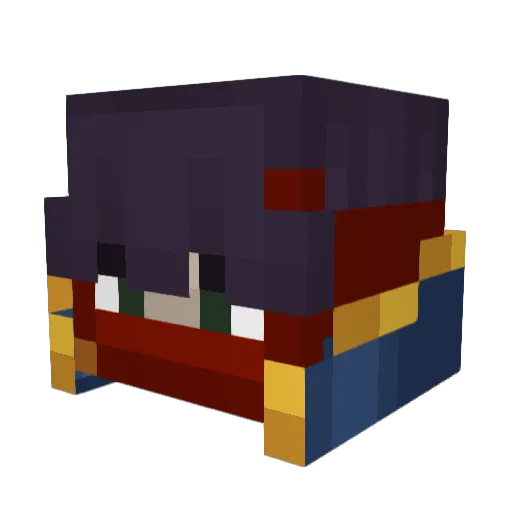 Kagemannen Minecraft avatar head, 3D render