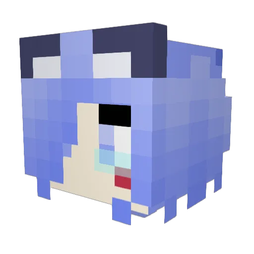Kagerooooo Minecraft avatar head, 3D render