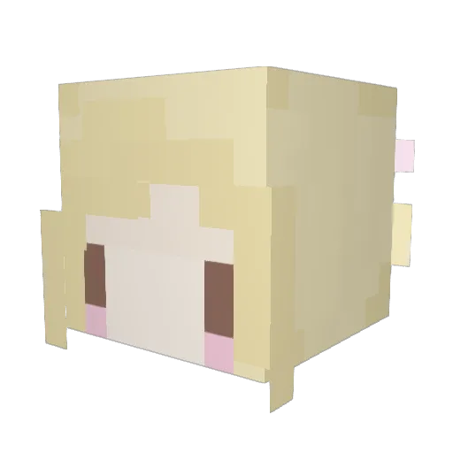 Kageyoo Minecraft avatar head, 3D render