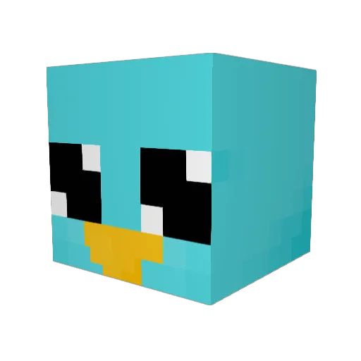 Kaglub Minecraft avatar head, 3D render