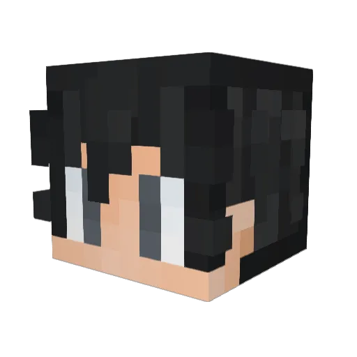 KagumaX Minecraft avatar head, 3D render