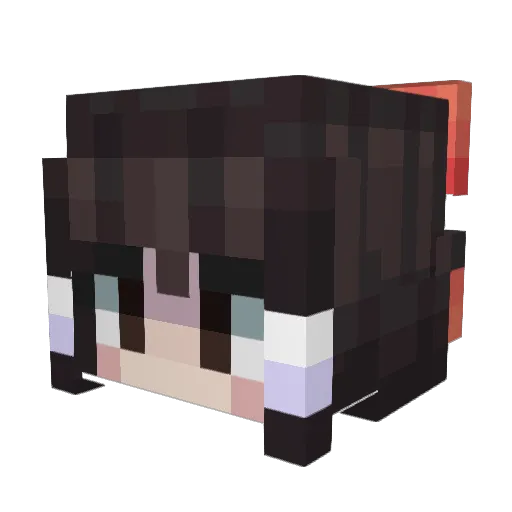 Kaguyain Minecraft avatar head, 3D render