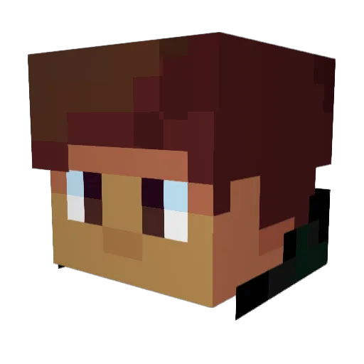 KahootVegeto Minecraft avatar head, 3D render