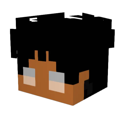 Kahuuu Minecraft avatar head, 3D render