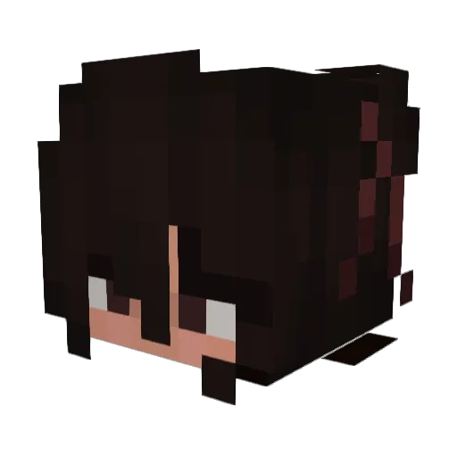 Kahuwu Minecraft avatar head, 3D render